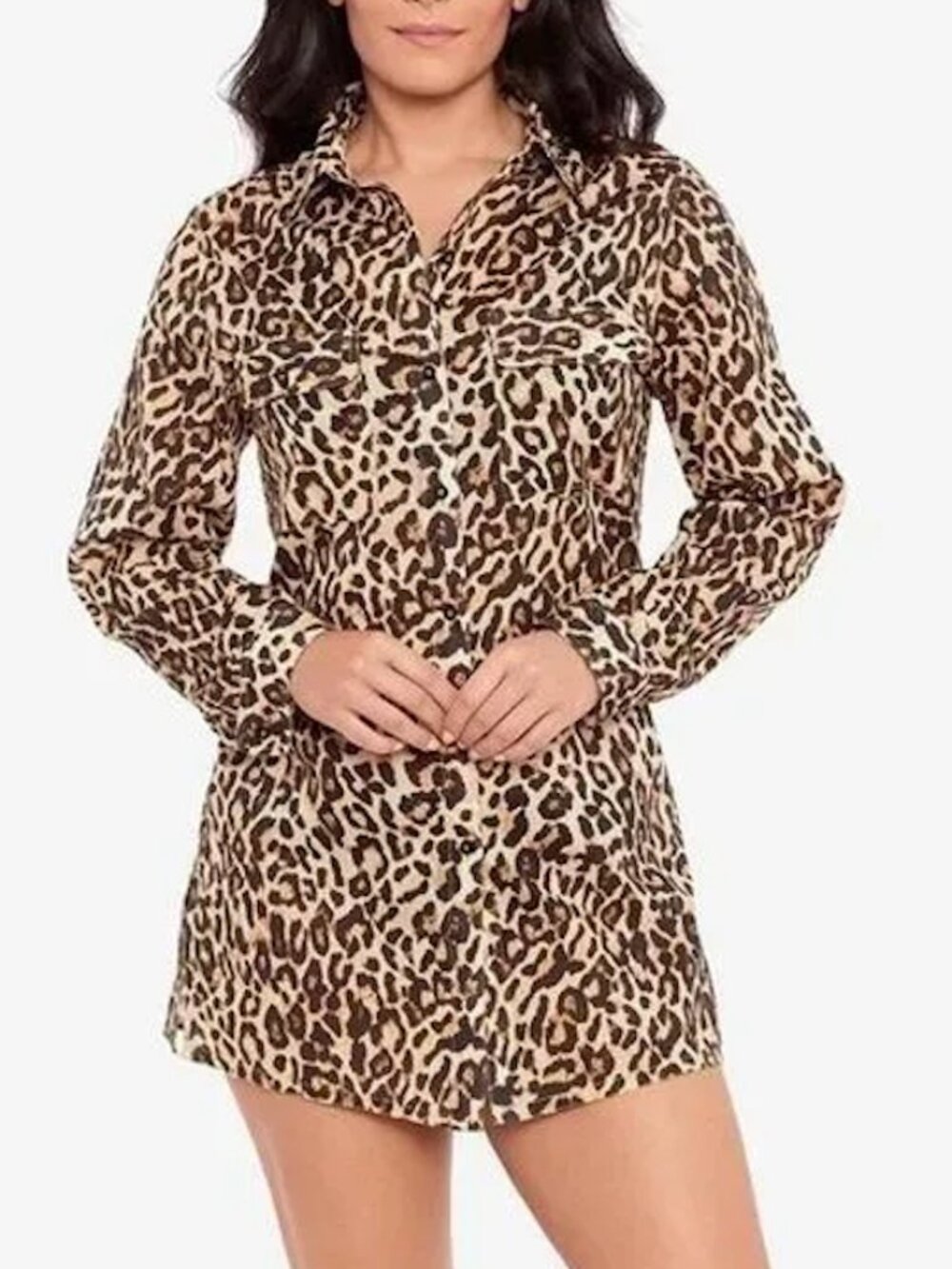 Ralph Lauren Black Label Animal Print Oversized Camp Shirt Women's Large NEW